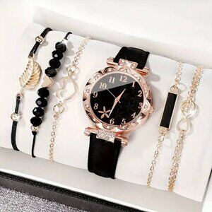 6 Pcs Watch & Bracelets Set